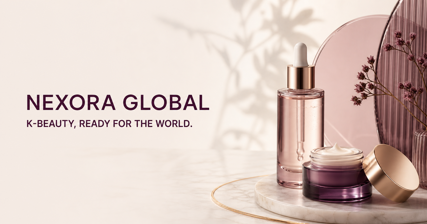 NEXORA K-Beauty 디자인 샘플 화면